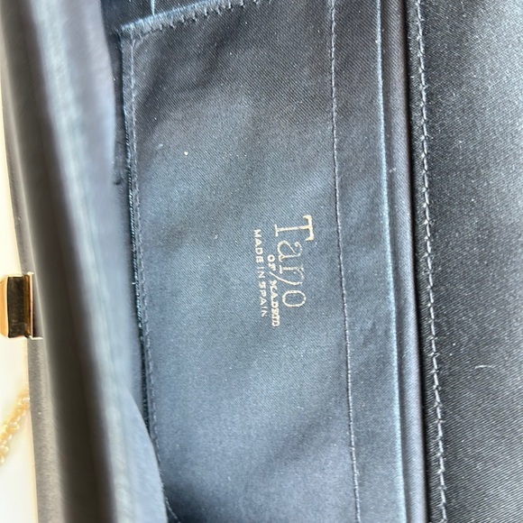 Vintage Tano of Madrid Black Clutch with Gold Chain Strap - Picture 10 of 14